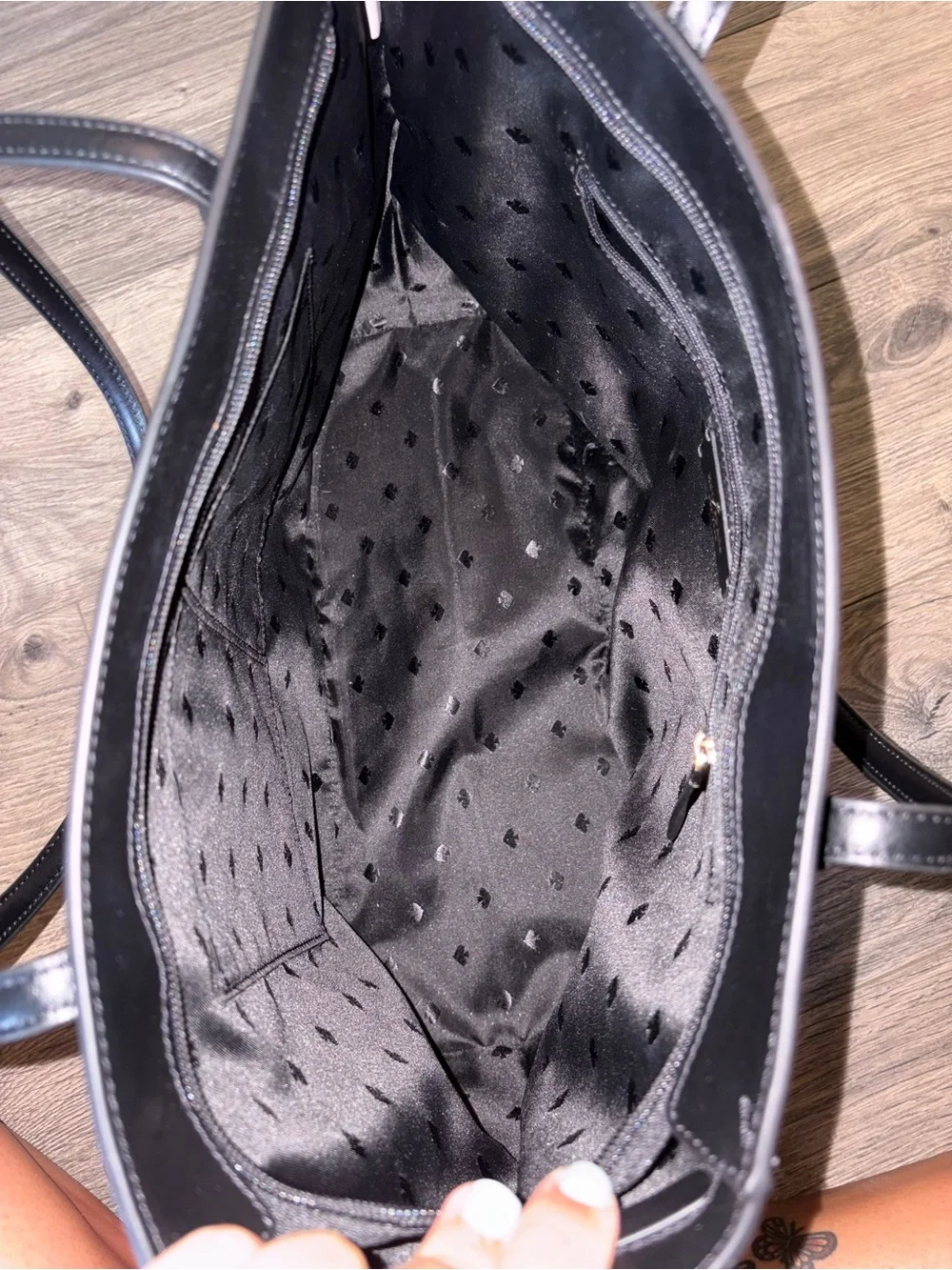 kate spade Black Leather Shoulder Tote